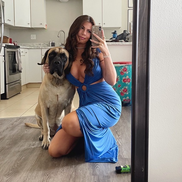 Michael Costello Blue Formal Maxi Dress 💙 worn once - Picture 2 of 4